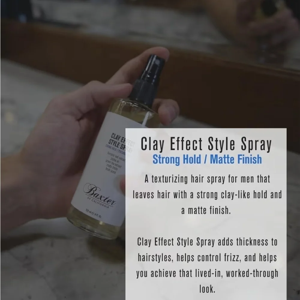 Baxter of California Clay Effect Style Spray Strong Hold Textured Finish 4oz
